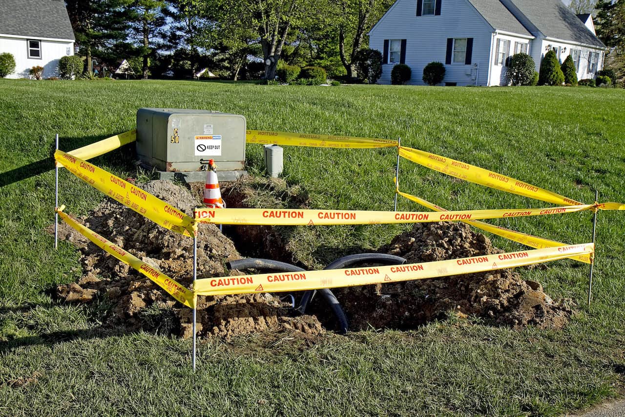 Lawn with Gas pipes Exposed
