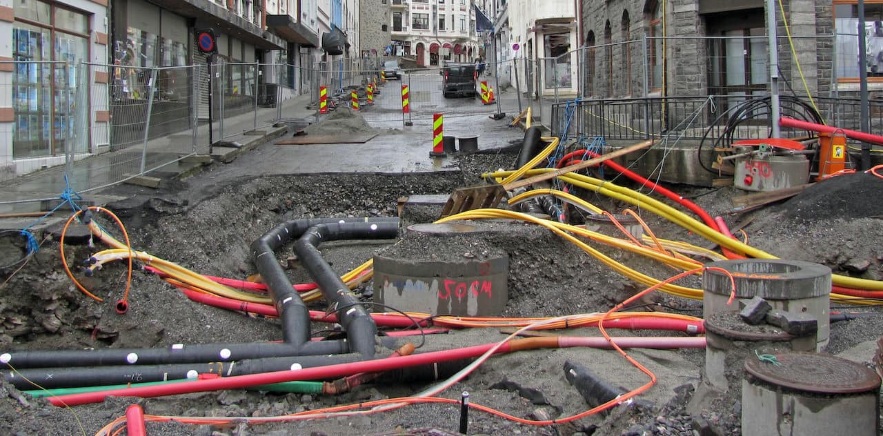Gas and Utility Pipes under Roads