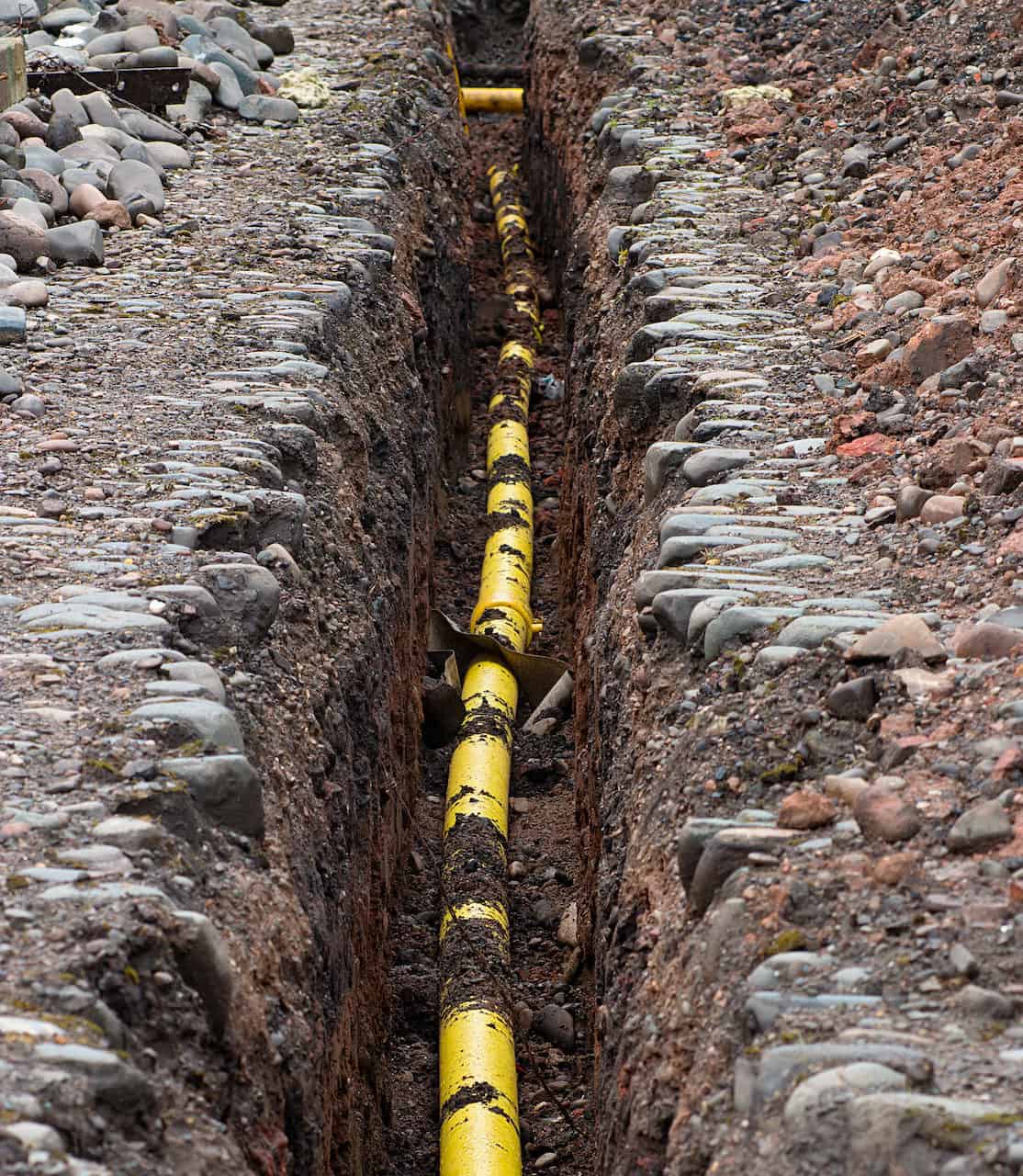 Yellow Gas Plex Pipe Underground